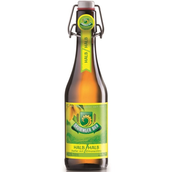 Gruibinger Halb/Halb Radler Bügel 20x 0,33l Mehrweg