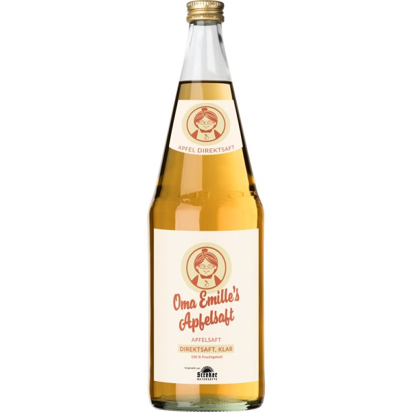 Oma Emille's Apfelsaft Direktsaft klar 6x 1 Liter Mehrweg