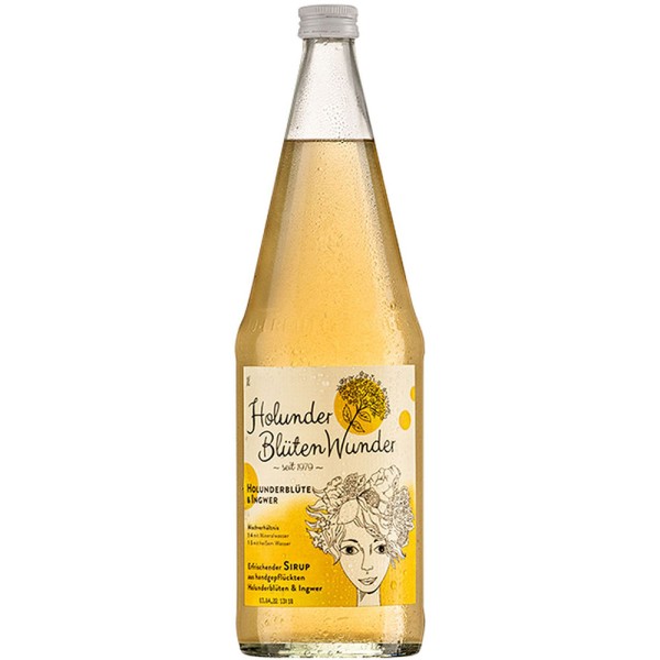 HolunderBlütenWunder Sirup Holunderblüte & Ingwer 6x 1l Mehrweg